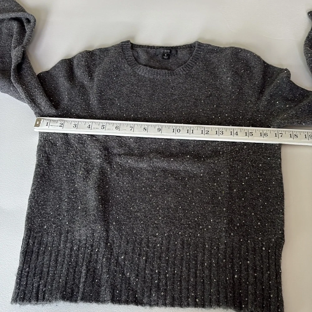 J. Crew Gemstone Sweater in Supersoft Yarn Grey Wool Alpaca Blend Holiday Size S